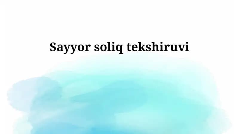 Sayyor soliq tekshiruvi