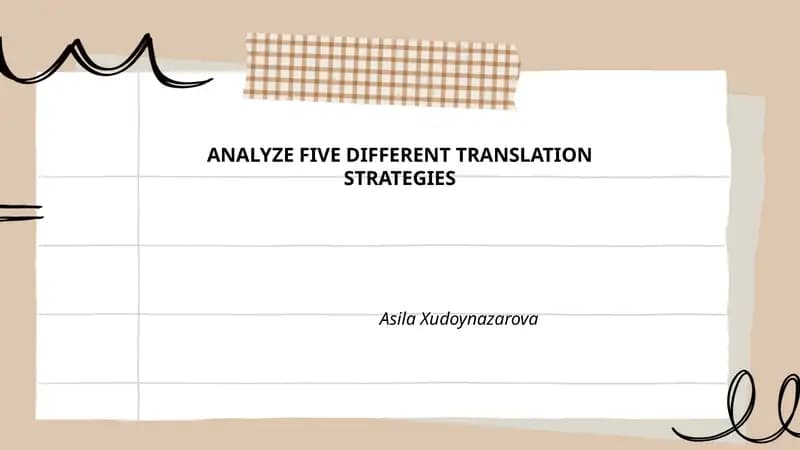 ANALYZE FIVE DIFFERENT TRANSLATION STRATEGIES