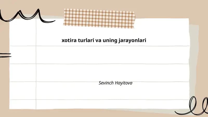 Sensor xotira va uning xususiyatlari