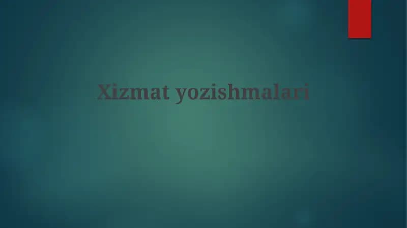 Xizmat yozishmalari