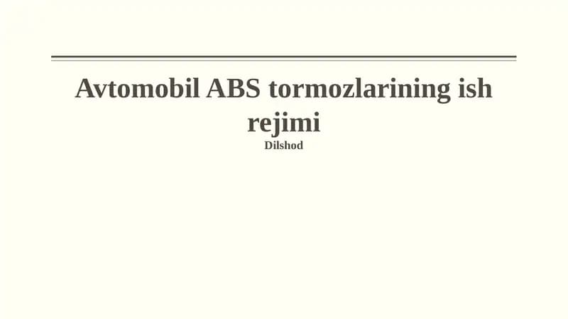 ABS tizimi