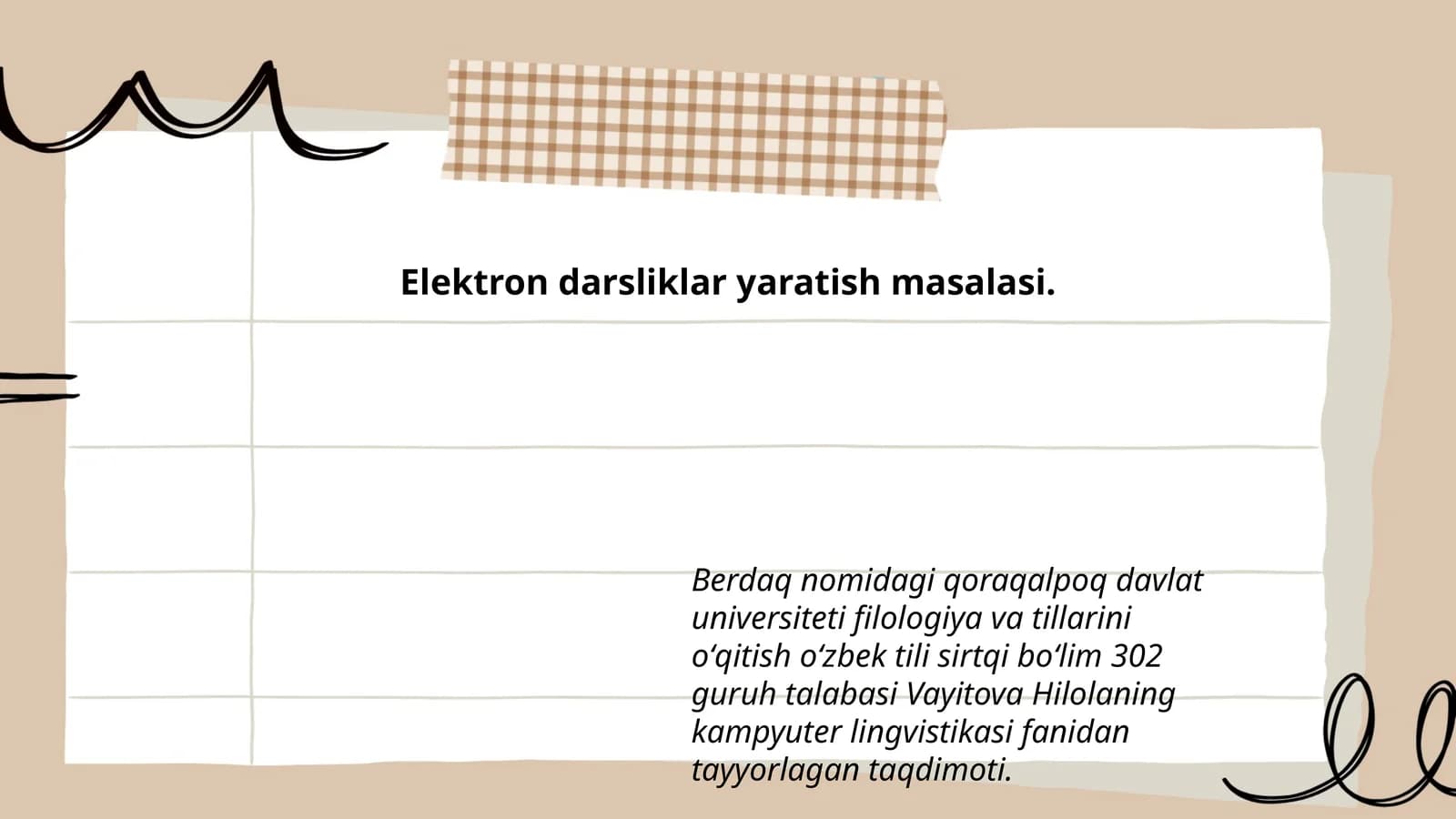 Elektron darsliklar yaratish masalasi
