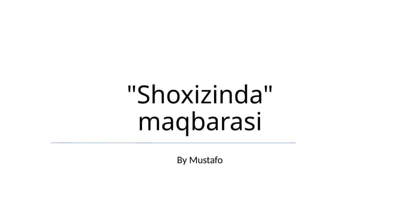 Shoxizinda maqbarasi