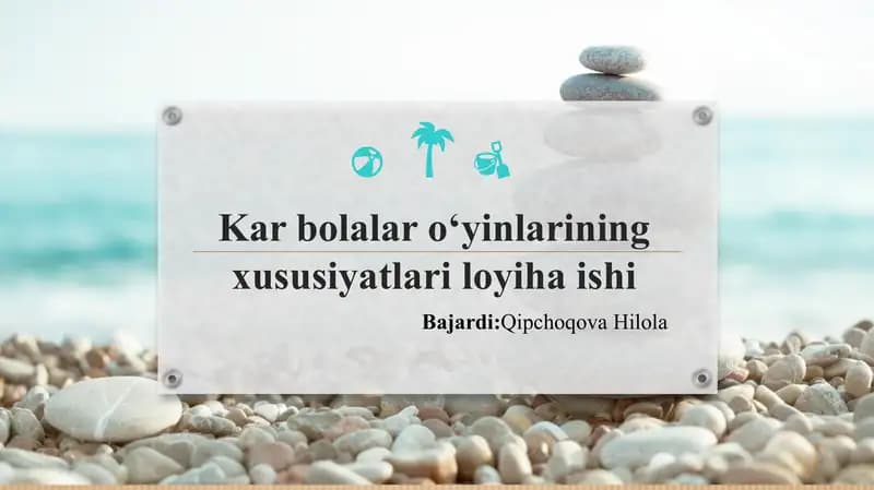 Kar bolalar oʻyinlarining xususiyatlari loyiha ishi