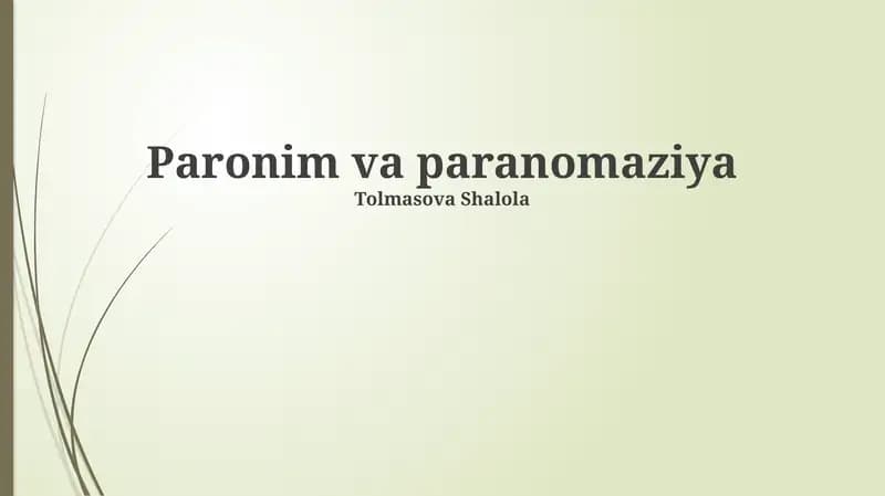 Paronim va paranomaziya