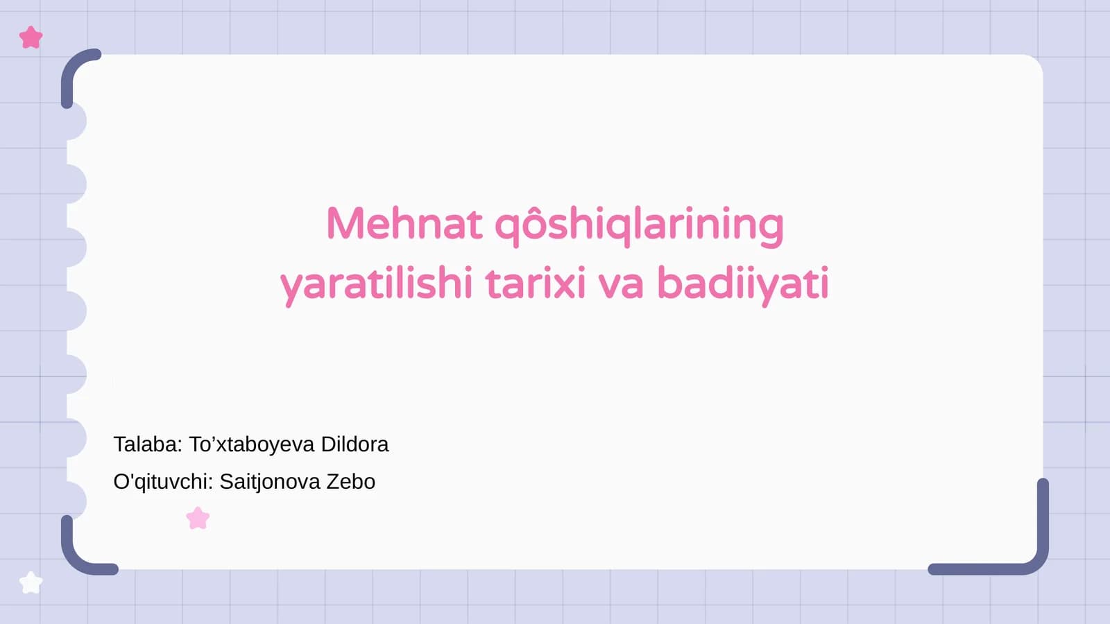 Mehnat qôshiqlarining yaratilishi tarixi va badiiyati