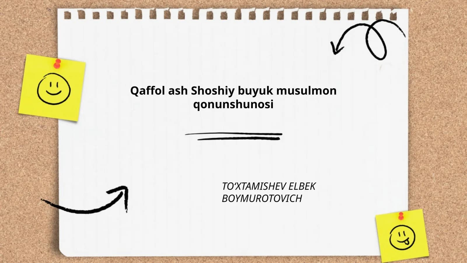 Qaffol ash Shoshiy buyuk musulmon qonunshunosi