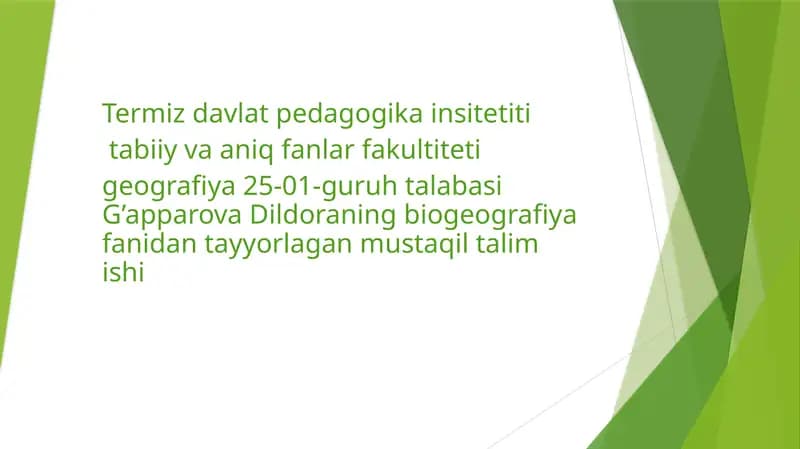 Floristik,faunistik va biotik regionlarning ajralish prinsiplari va ularning tartibi