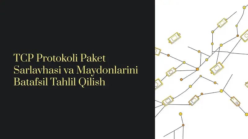 TCP Protokoli Paket Sarlavhasi va Maydonlarini Batafsil Tahlil Qilish