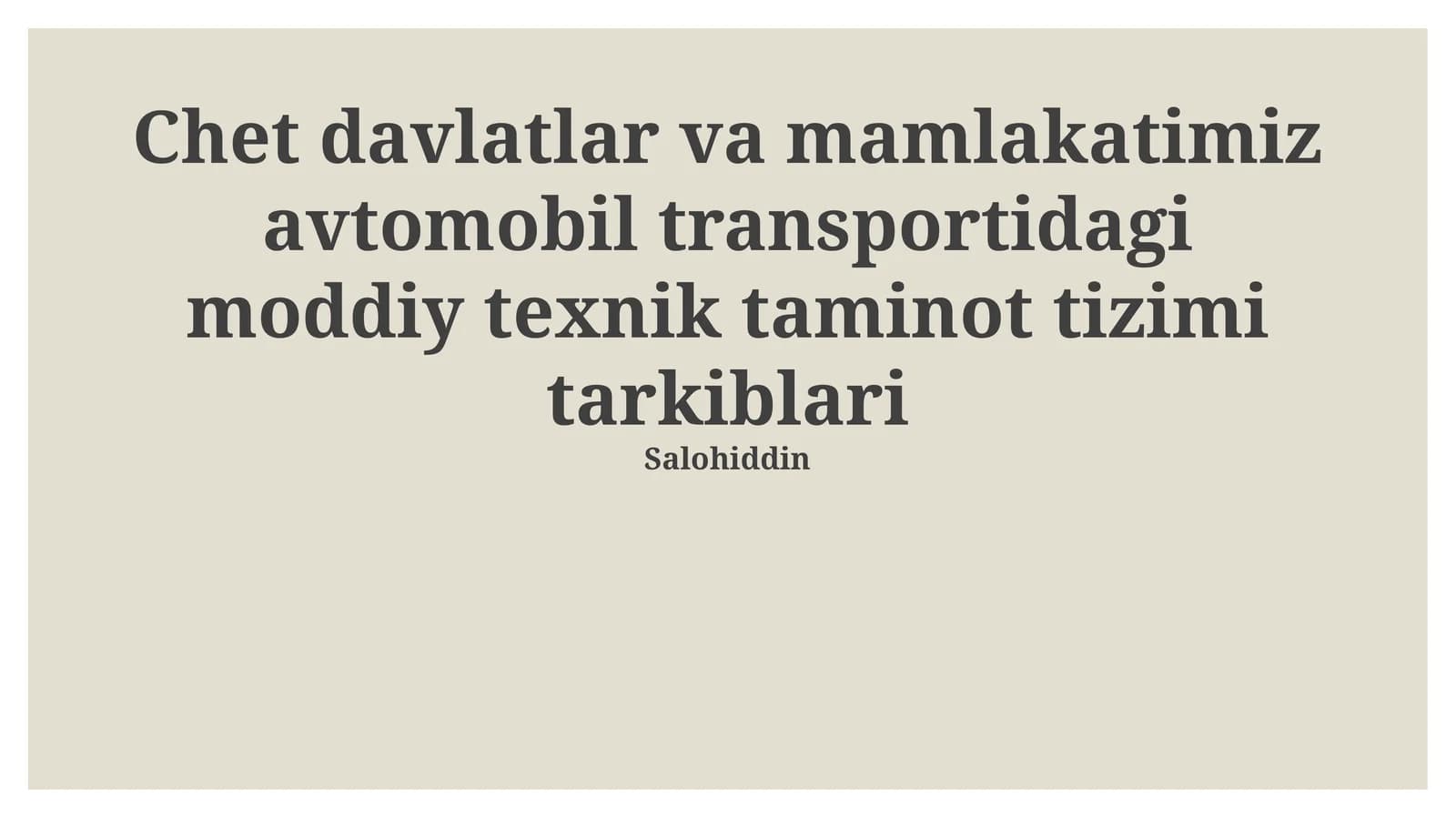 Rivojlangan Mamlakatlardagi Avtotransport Sektorining Materiallar va Texnik Ta'minot Tizimlari
