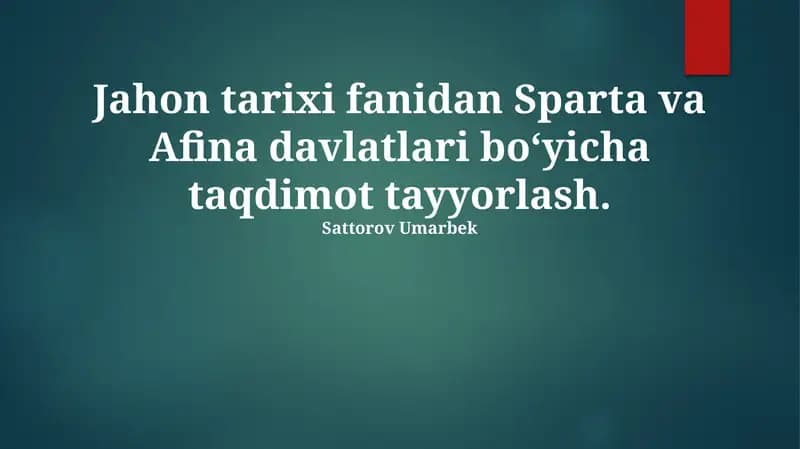 Sparta va Afina davlatlari