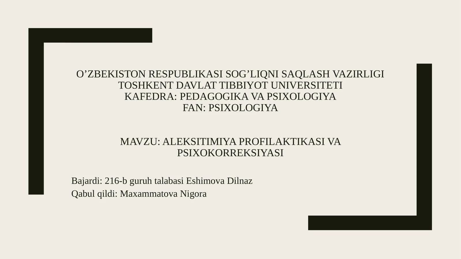 Aleksitimiya profilaktikasi va psixokorreksiyasi