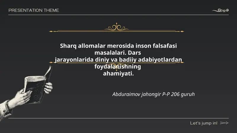 Sharq allomalarining inson ontologiyasi