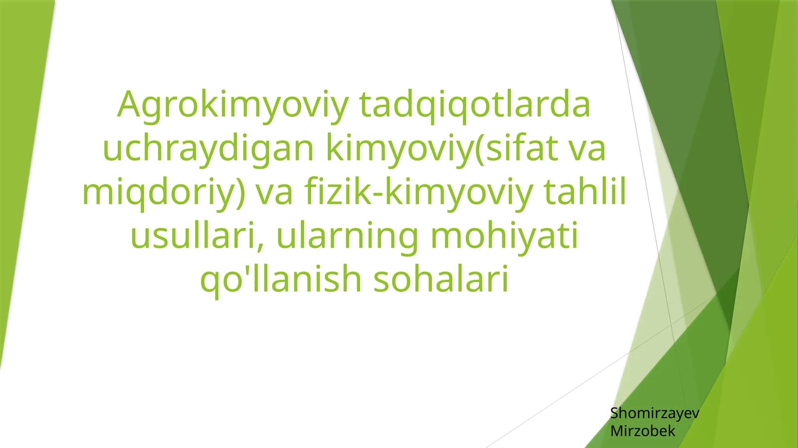 Agrokimyoviy tadqiqotlarda