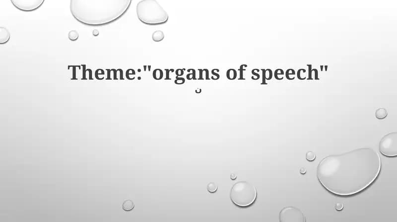 Organs of Speech