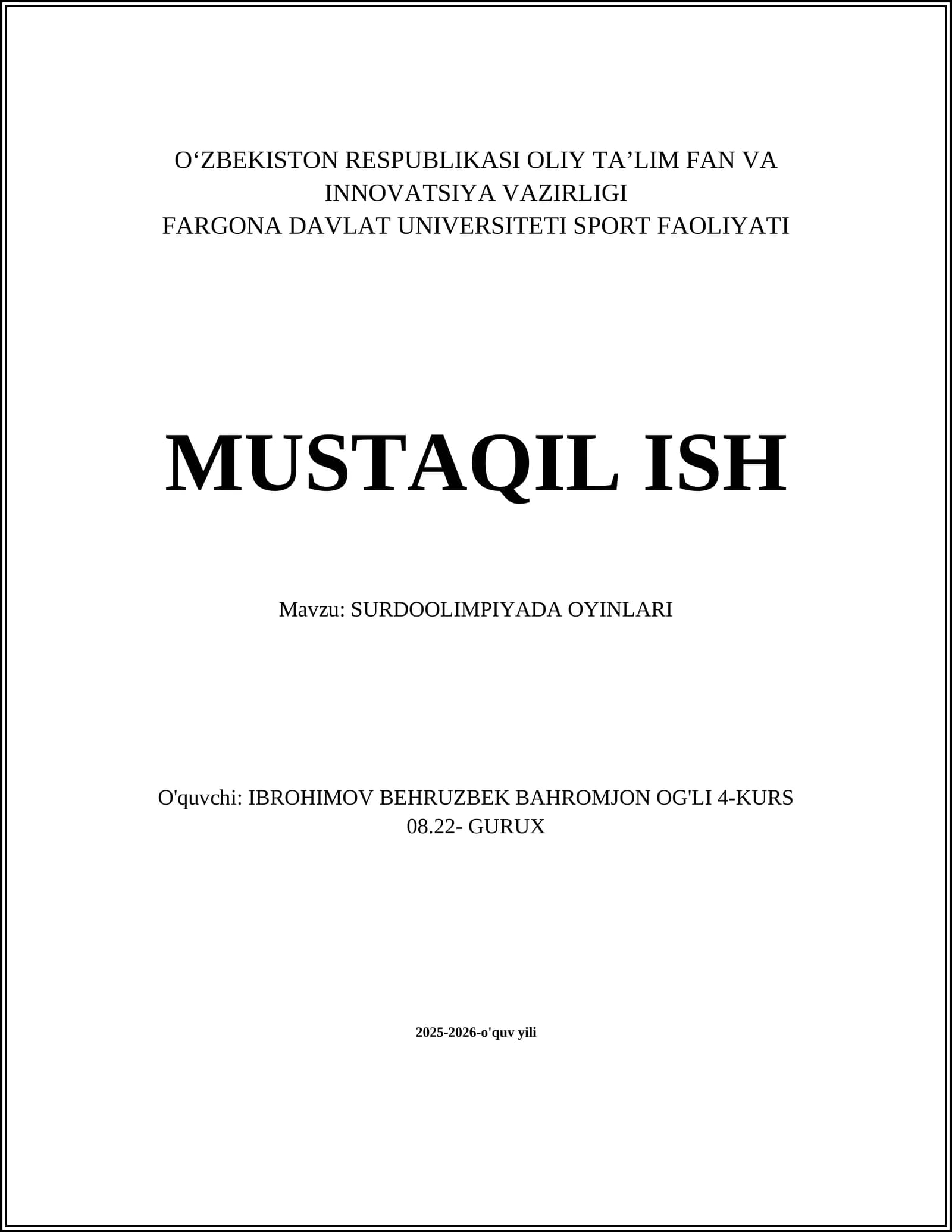 SURDOOLIMPIYADA OYINLARI