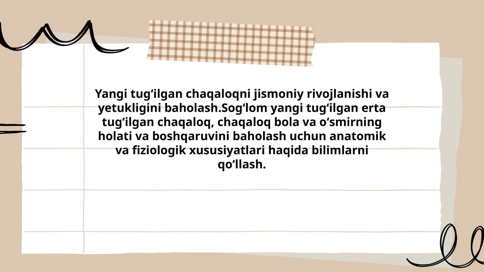 Yangi tugʻilgan chaqaloqni jismoniy rivojlanishi va yetukligini baholash