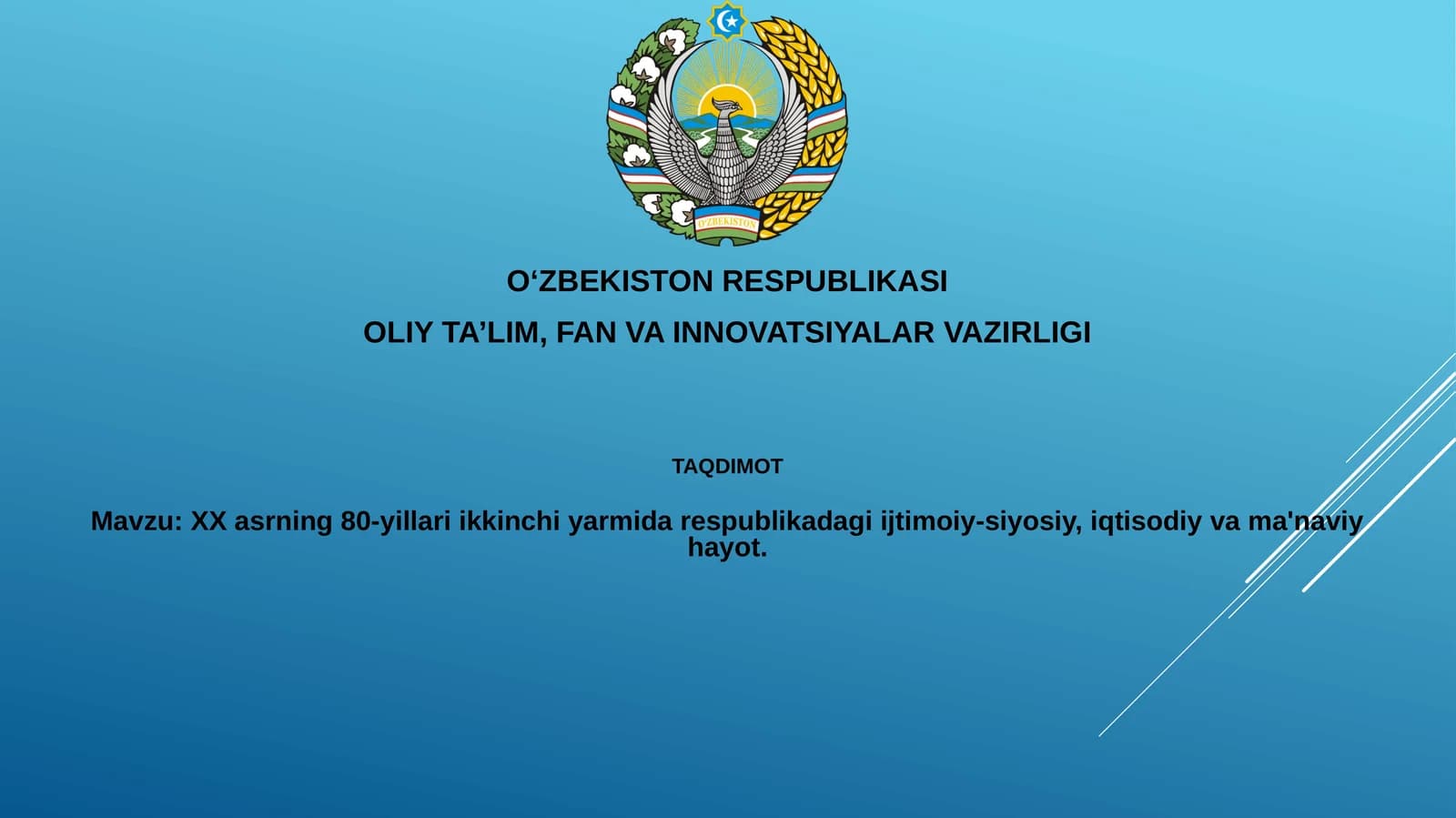XX asrning 80-yillari ikkanchi yarmida respublikadagi ijtimoiy-siyosiy, iqtisodiy va ma'naviy hayot