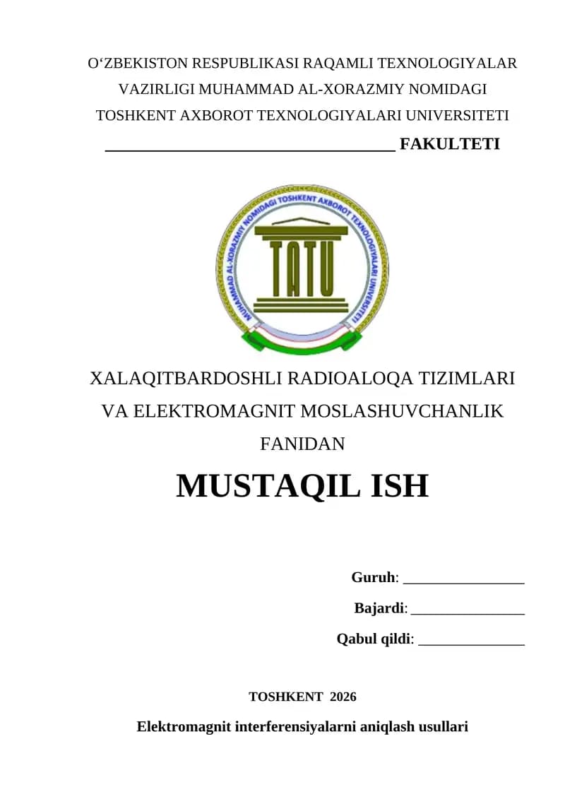 Elektromagnit interferensiyalarni aniqlash usullari