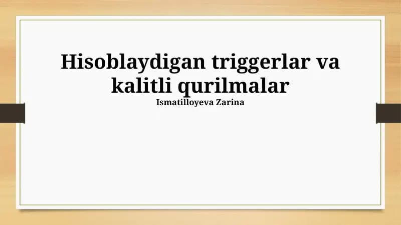Kalitlash qurilmalari turlari va xususiyatlari