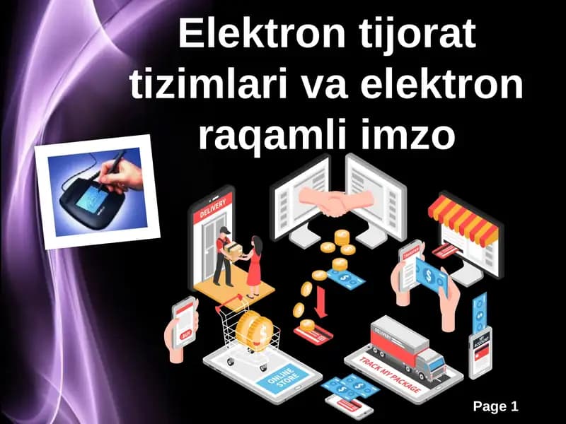 Elektrontijorattizimlari va elektronraqamli imzo