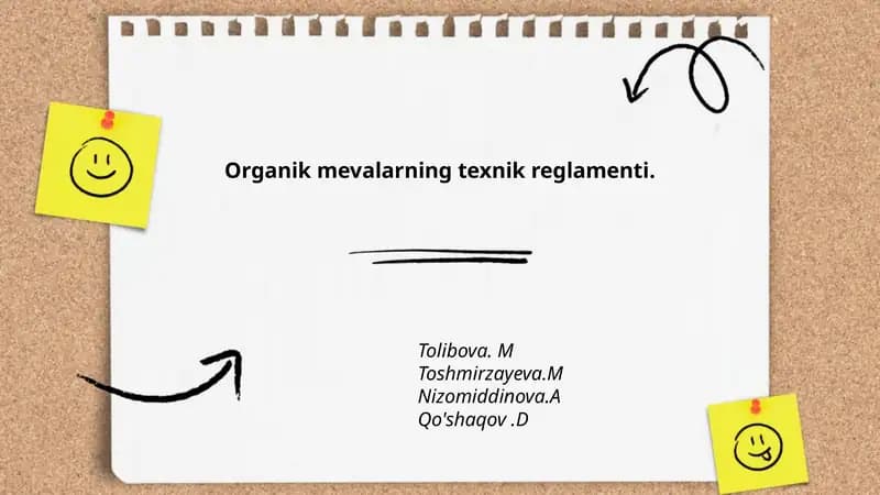 Organik mevalarning texnik reglamenti