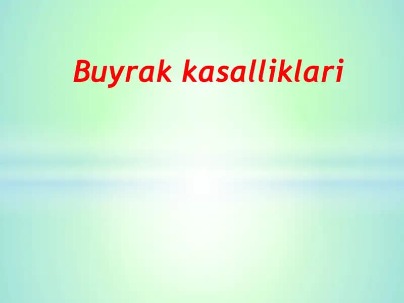 Buyrak kasalliklari