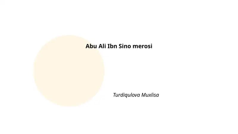 Abu Ali Ibn Sino merosi