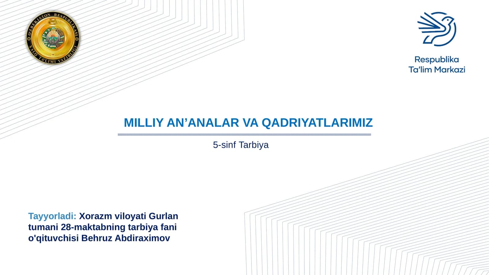 Milliy An’Analar va Qadriyatlarimiz