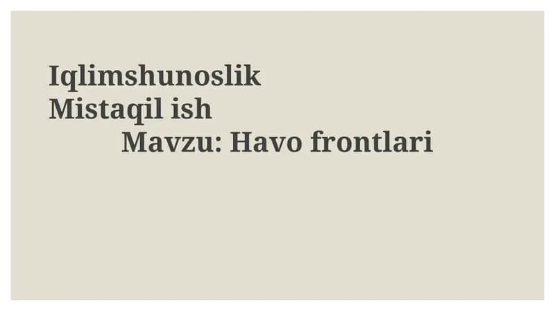 Havo frontlari