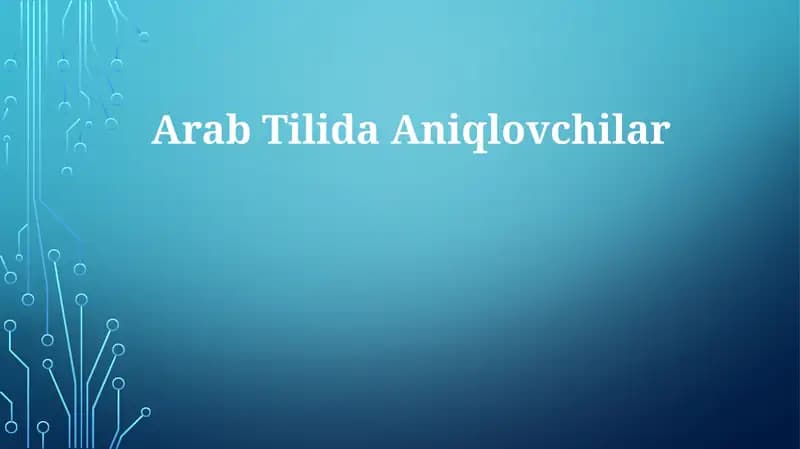 ArabTilidaAniqlovchilar