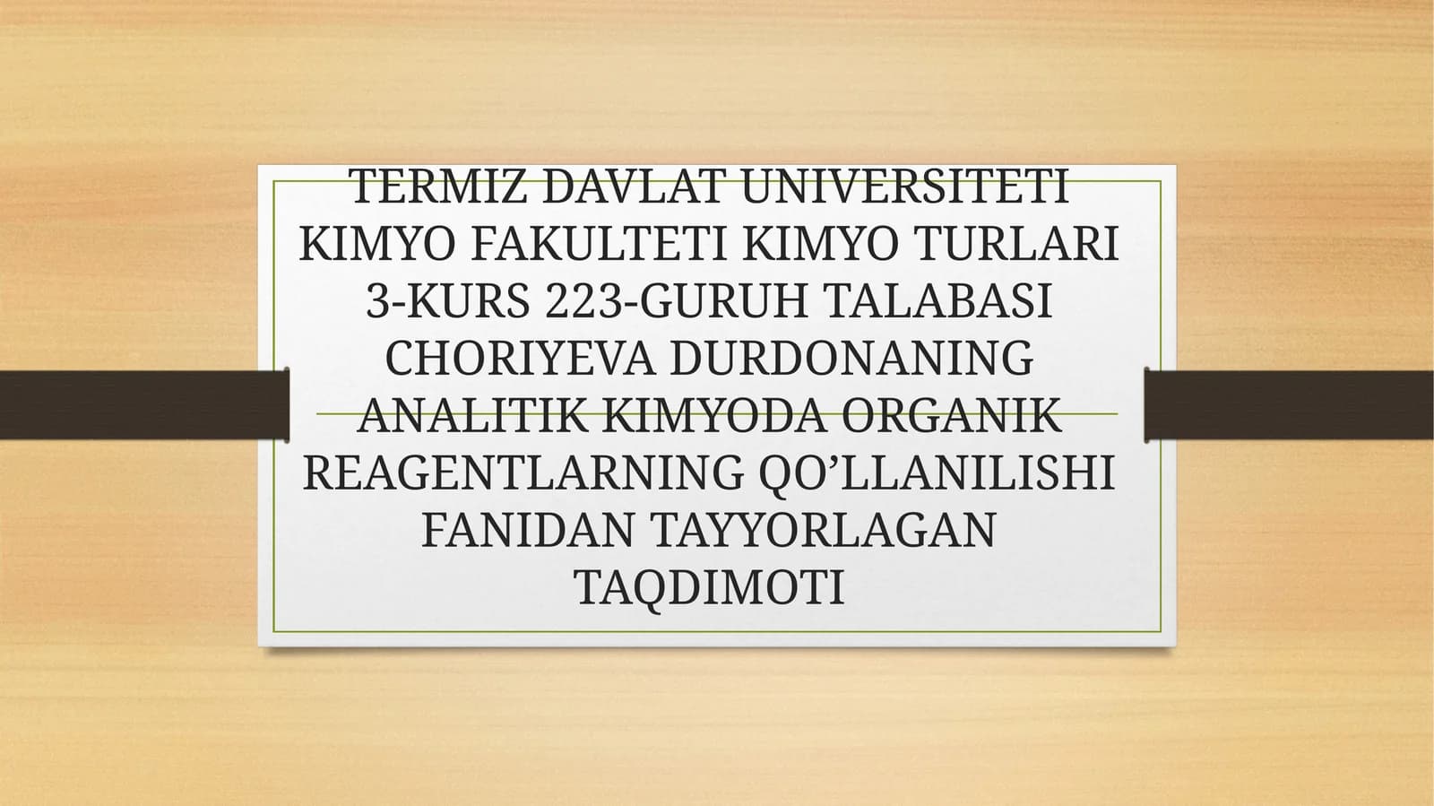 Mavzu: Aldegidlar bilan–Tollens reaksiyasi
