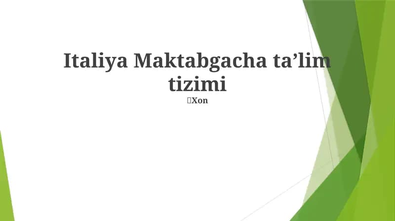 Italiya Maktabgacha taʼlim tizimi