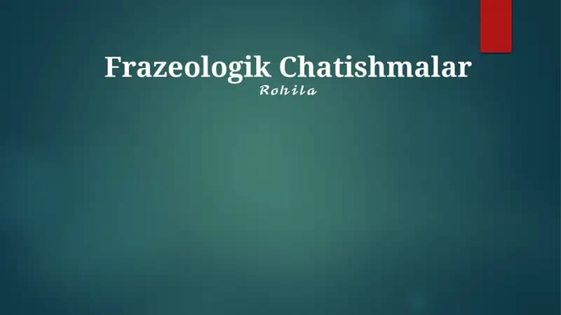 Frazeologik Chatishmalar