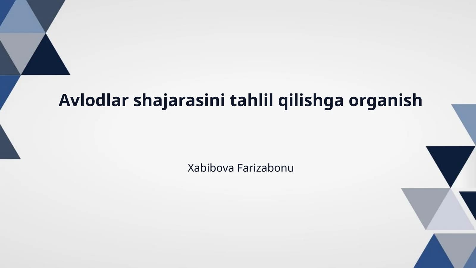 Avlodlar shajarasini tahlil qilishga organish