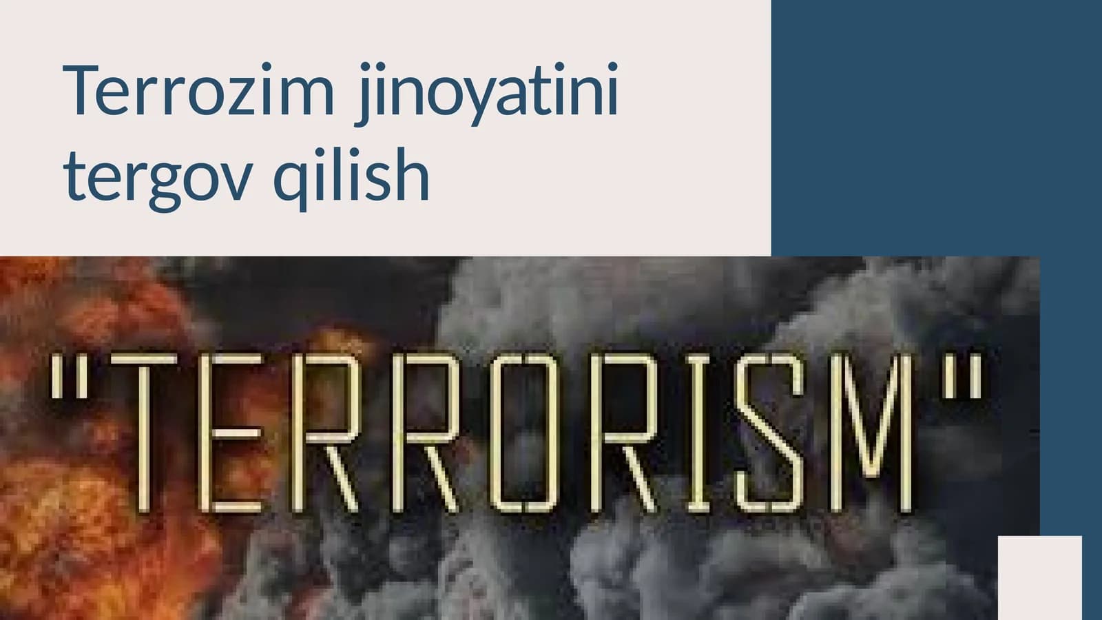 Terrozim jinoyatini tergov qilish