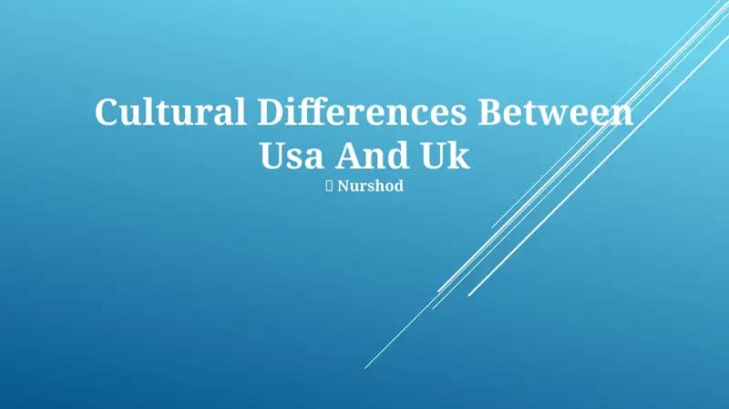 Cultural Differences Between Usa And Uk