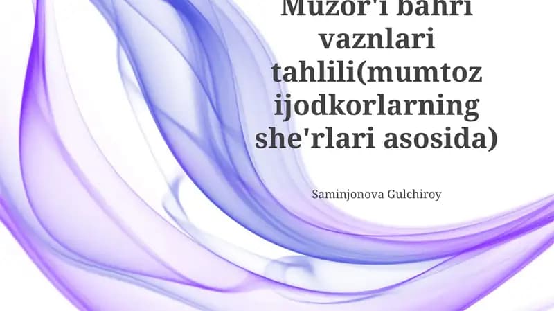 Muzor'i Bahri vaznlari tahlili