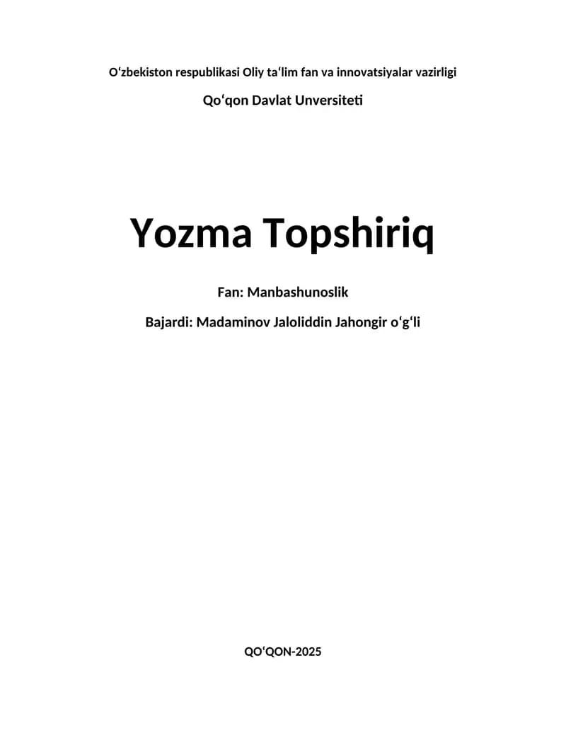 Yozma Topshiriq