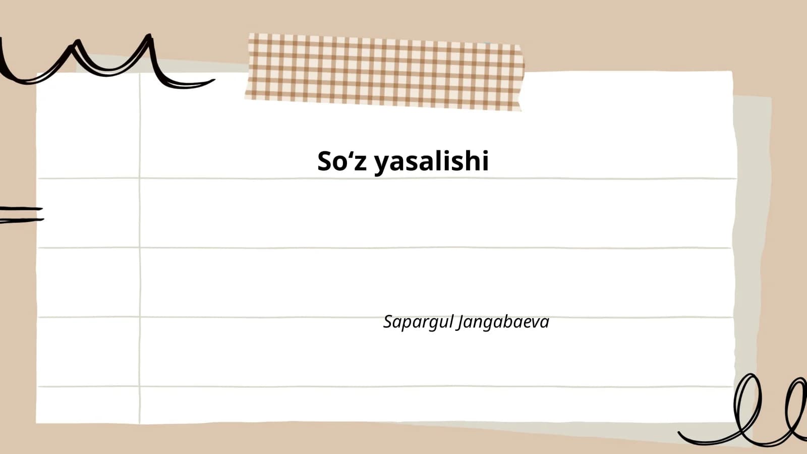 Soʻz yasalishi