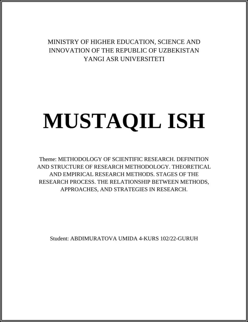 Scientific Research Methodology