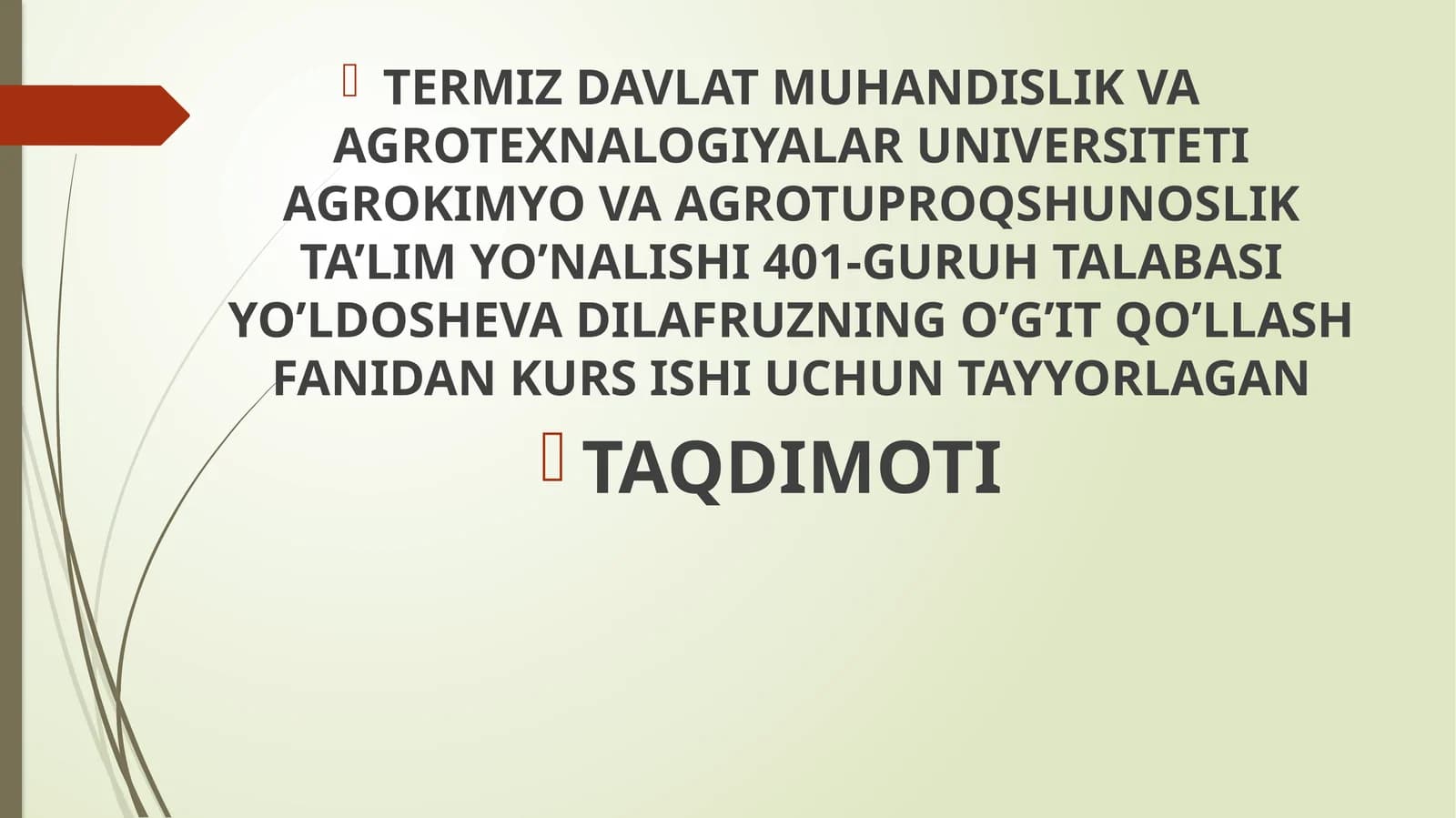 Moshekininiyetishtirish dao’g’itlashtizimi