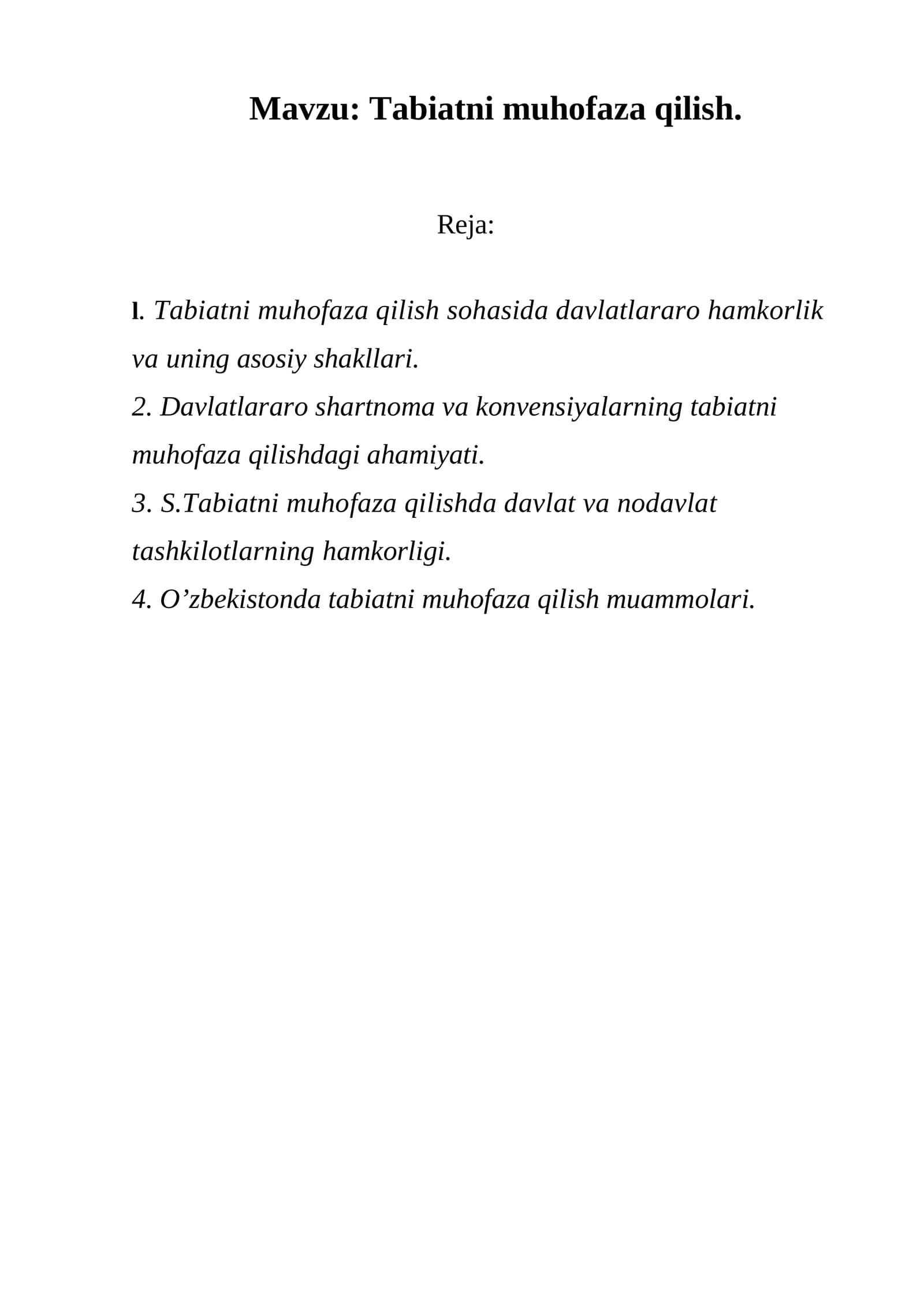 Tabiatni muhofaza qilish