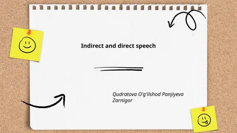 Indirect and direct speech
