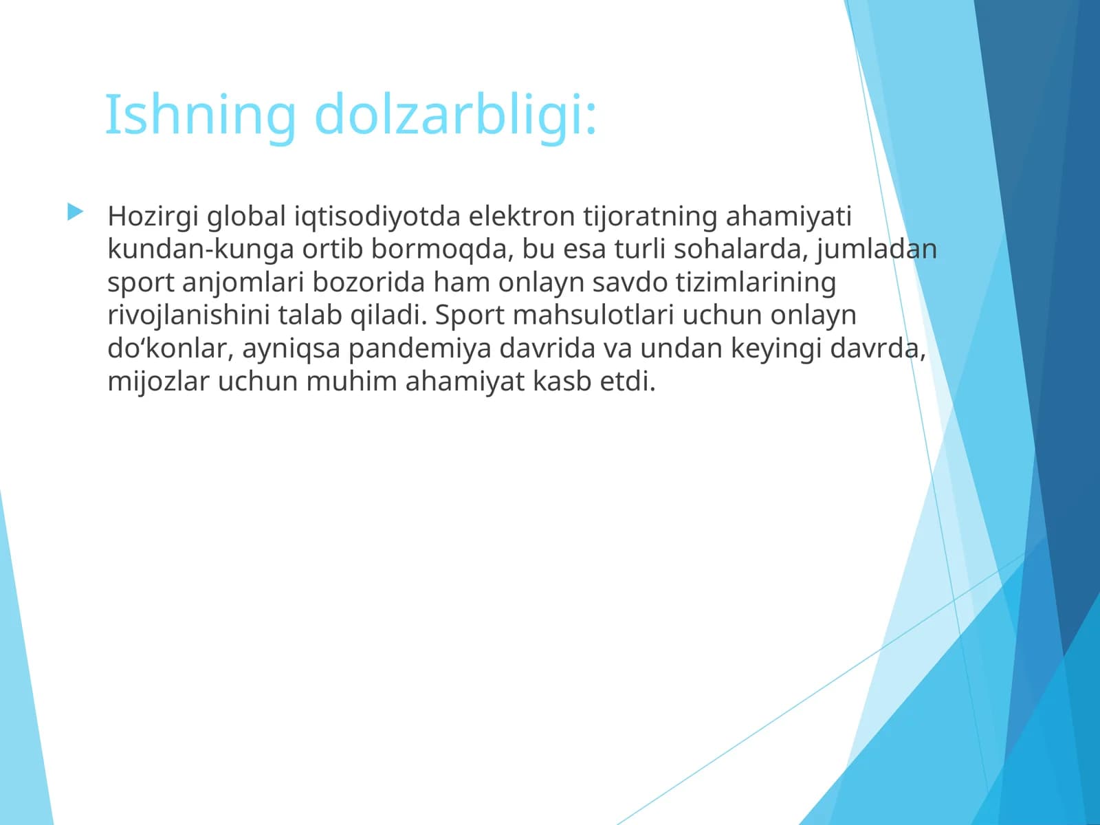 Onlayn savdo tizimlarining rivojlanishi