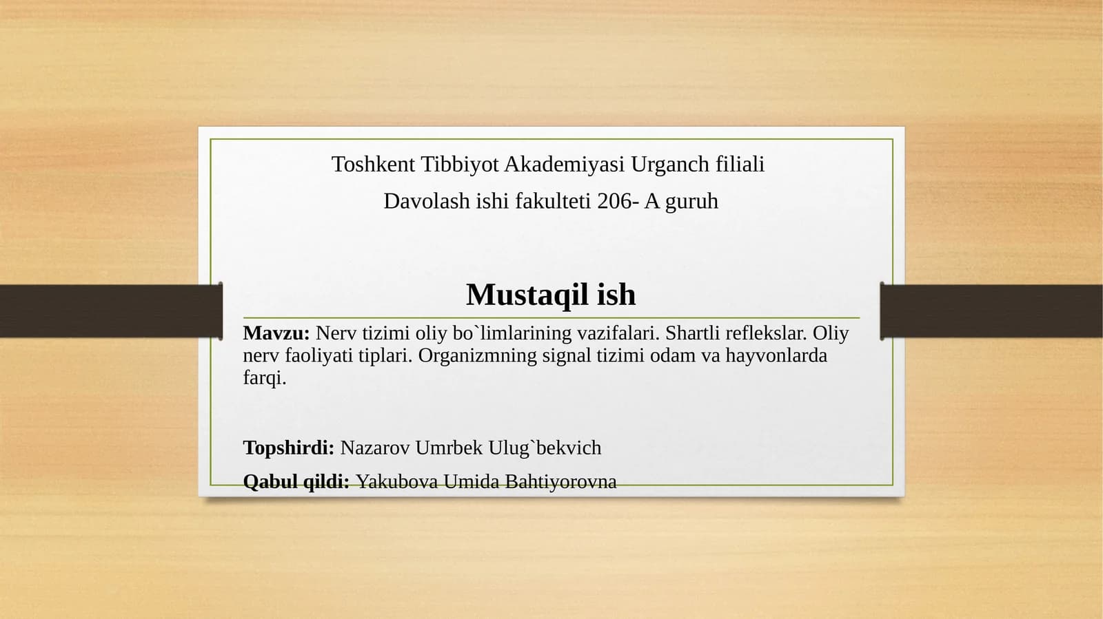Nervtizimi oliy bo`limlar vazifalari