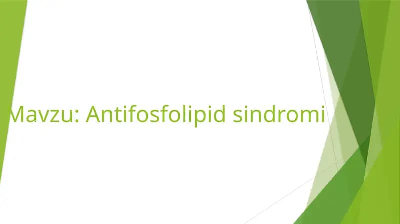 Antifosfolipid sindromi