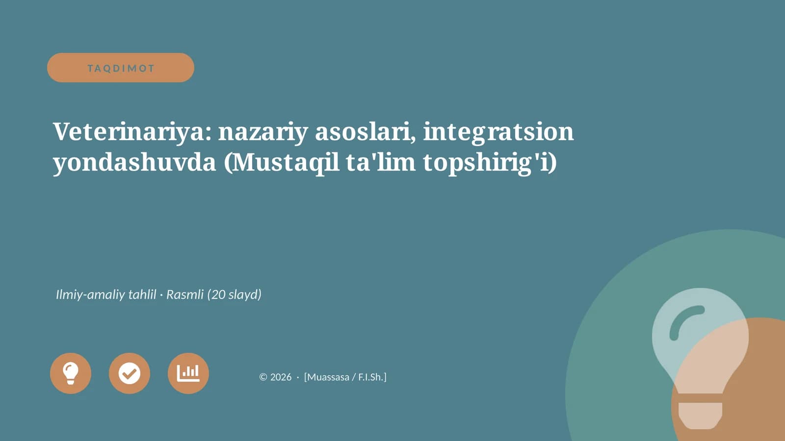Veterinariya: nazariy asoslari, integratsion yondashuvda