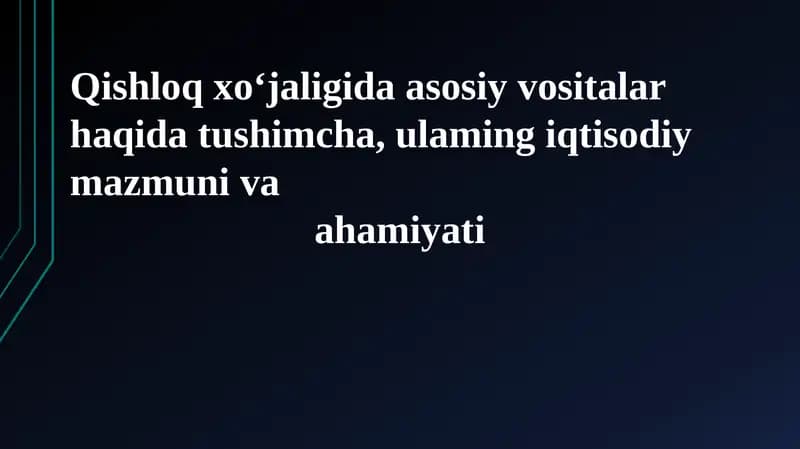 Asosiy vositalar