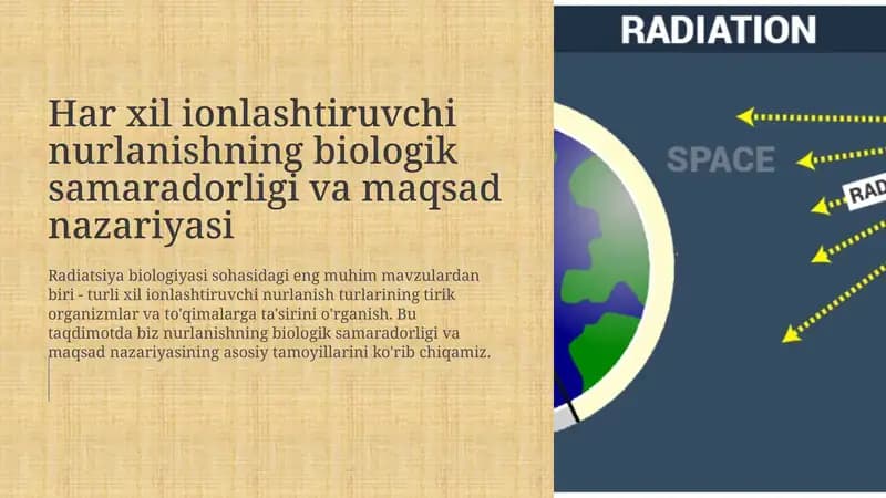Ionlashtiruvchi Nurlanishning Biologik Samaradorligi va Maqsad Nazariyasi